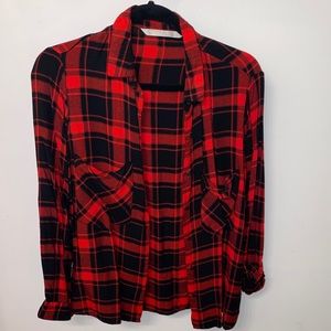 Zara Trafaluc Plaid Button Down Shirt